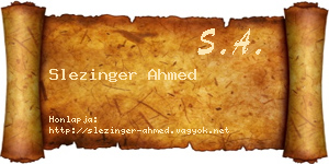 Slezinger Ahmed névjegykártya